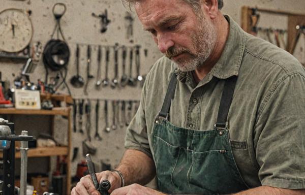 Stu working on golf club repair