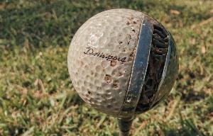Damaged vintage golf driver before restoration