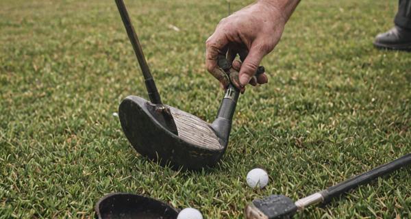Expert golf club repair work in progress